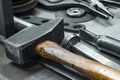 Hammer in an industrial warehouse Royalty Free Stock Photo