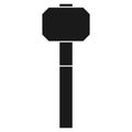 Hammer industry tool equipment vector icon solid black illustration. Isolated white repair construction steel hardware