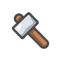 Hammer Sledgehammer Tool Vector icon Cartoon illustration.