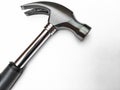 Hammer isolated on white background. Hammer and nail puller, two in one. Close up of a Hammer with a rubberized handle. Royalty Free Stock Photo