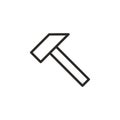 Hammer, joinery, puller vector icon. Element of design tool for mobile concept and web apps vector. Thin line icon for website