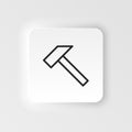 Hammer, joinery, puller vector icon. Element of design tool for mobile concept and web apps vector. Thin neumorphic