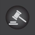 Hammer judge icon. gavel law legal hammer. Black