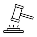 Hammer judge line style icon