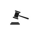 Hammer justice icon. Law symbol. Court gavel vector illustration.