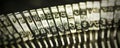 Hammer keys on an old type writer. Vintage filter. Royalty Free Stock Photo