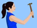 Hammer lady Royalty Free Stock Photo