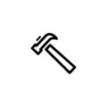 Hammer Line Icon In Flat Style For App, UI, Websites. Black Icon Vector Illustration Royalty Free Stock Photo