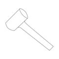 Hammer line icon. llustration for repair theme, doodle style