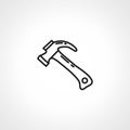 Hammer line icon, repair hammer icon