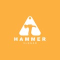 Hammer Logo, Builder Tools Inspiration Design, Vector Vintage Carpentry And Mechanics, Illustration Template Royalty Free Stock Photo