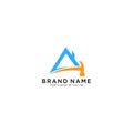 Hammer logo design and home renovation vector