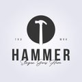 hammer logo, woodwork tools icon symbol vector illustration design Royalty Free Stock Photo