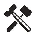 Hammer and Mallet Tools Construction, Repair, DIY, Workshop Icon Royalty Free Stock Photo