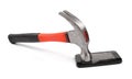 Hammer and mobile phone with broken display Royalty Free Stock Photo