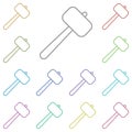 Hammer multi color icon. Simple thin line, outline vector of construction tools icons for ui and ux, website or mobile application Royalty Free Stock Photo