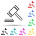 hammer multi color style icon. Simple thin line, outline vector of web icons for ui and ux, website or mobile application Royalty Free Stock Photo