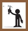 Hammer Nail Figure Royalty Free Stock Photo
