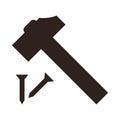 Hammer and nail icon Royalty Free Stock Photo