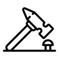 Hammer nail icon, outline style Royalty Free Stock Photo