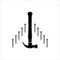 Hammer Nail Icon Royalty Free Stock Photo