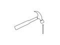 Hammer, nail icon. Vector illustration, flat design Royalty Free Stock Photo