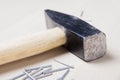 Hammer and nails closeup Royalty Free Stock Photo