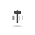 Hammer and nails icon with shadow Royalty Free Stock Photo