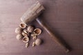 Hammer and nuts Royalty Free Stock Photo
