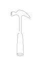 Hammer one line. haushold tool line art Royalty Free Stock Photo