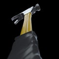 Hammer in perpective On isolate black Royalty Free Stock Photo