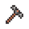 Hammer pixel art cartoon retro game style Royalty Free Stock Photo