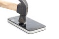 Hammer pound smartphone