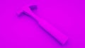 Hammer on purple background. Build concept. 3d rendering