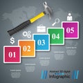 Hammer, Recovery and repair. Business infographics. Royalty Free Stock Photo