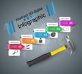 Hammer, Recovery and repair. Business infographics. Royalty Free Stock Photo