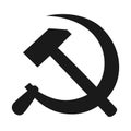 Hammer and sickle high quality vector illustration - Communism black symbol isolated Royalty Free Stock Photo