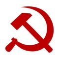 Hammer and sickle high quality vector illustration - Communism red symbol isolated Royalty Free Stock Photo