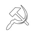 hammer and sickle icon. Element of Communism Capitalism for mobile concept and web apps icon. Outline, thin line icon for website