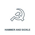 Hammer And Sickle icon from russia collection. Simple line Hammer And Sickle icon for templates, web design and infographics