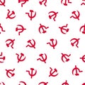 Hammer and sickle seamless pattern Royalty Free Stock Photo