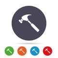 Hammer sign icon. Repair service symbol.