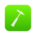 Hammer of welder icon digital green