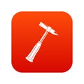 Hammer of welder icon digital red