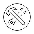 Hammer and spanner tool icon Royalty Free Stock Photo