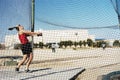 Hammer Throw 2 - focus on the net Royalty Free Stock Photo