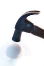 Hammer About to Crack Egg Royalty Free Stock Photo