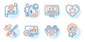 Hammer tool, Cogwheel blueprint and Candlestick chart icons set. Vector