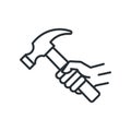 Hammer tool equipment. Construction icon. Vector illustration Royalty Free Stock Photo