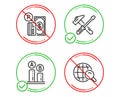 Hammer tool, Parking payment and Ab testing icons set. Internet search sign. Vector